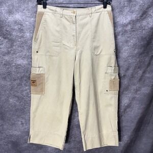 LRL Ralph Lauren Safari Outfitter Cropped Cargo Pants Size 14 Khaki Gorpcore Y2K